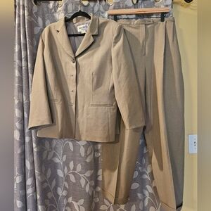 Adolfo Beige Blazer and Pants Set